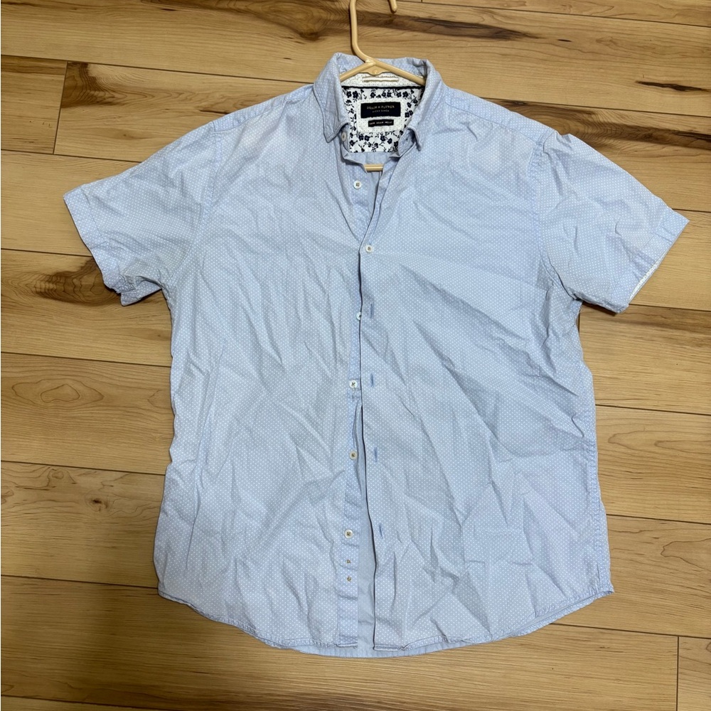 Men's Blue Short Sleeve Shirt